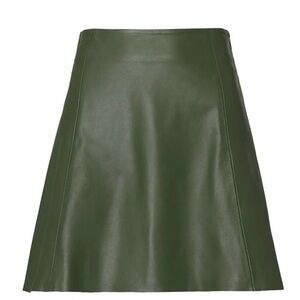 Veda Green Leather Skirt